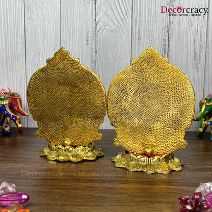 Shree Lakshmi Ganesh Lotus Metal golden