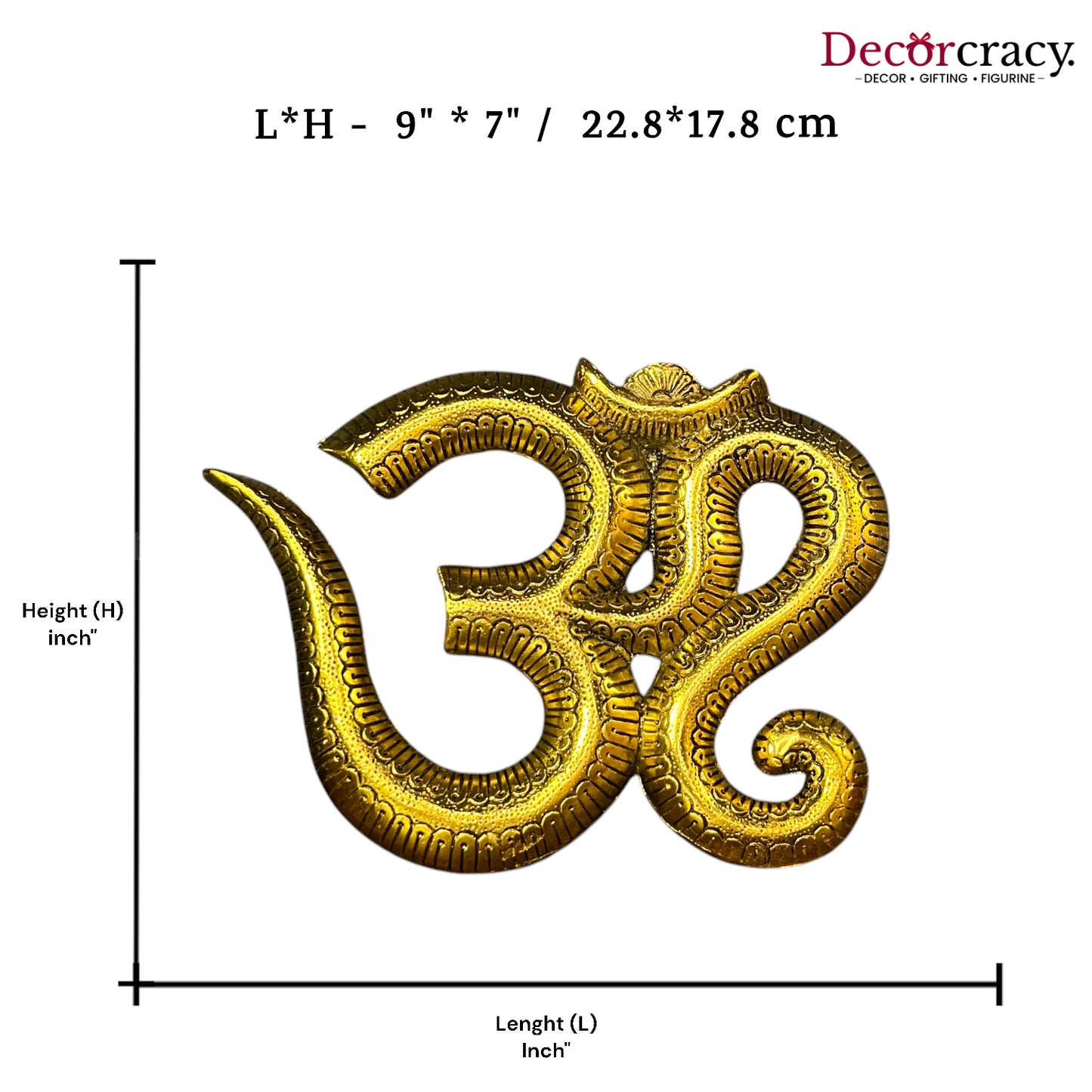 Om Symbol Wall Hanging Metal golden