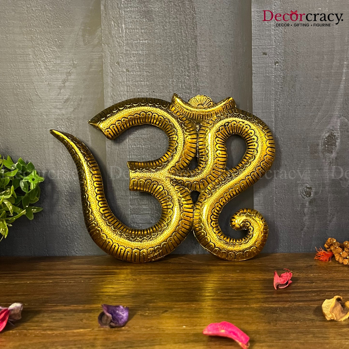 Om Symbol Wall Hanging Metal golden