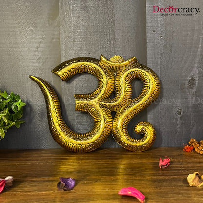 Om Symbol Wall Hanging Metal golden