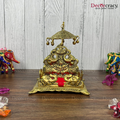 Singhasan Elephant Laddu Gopal Metal golden