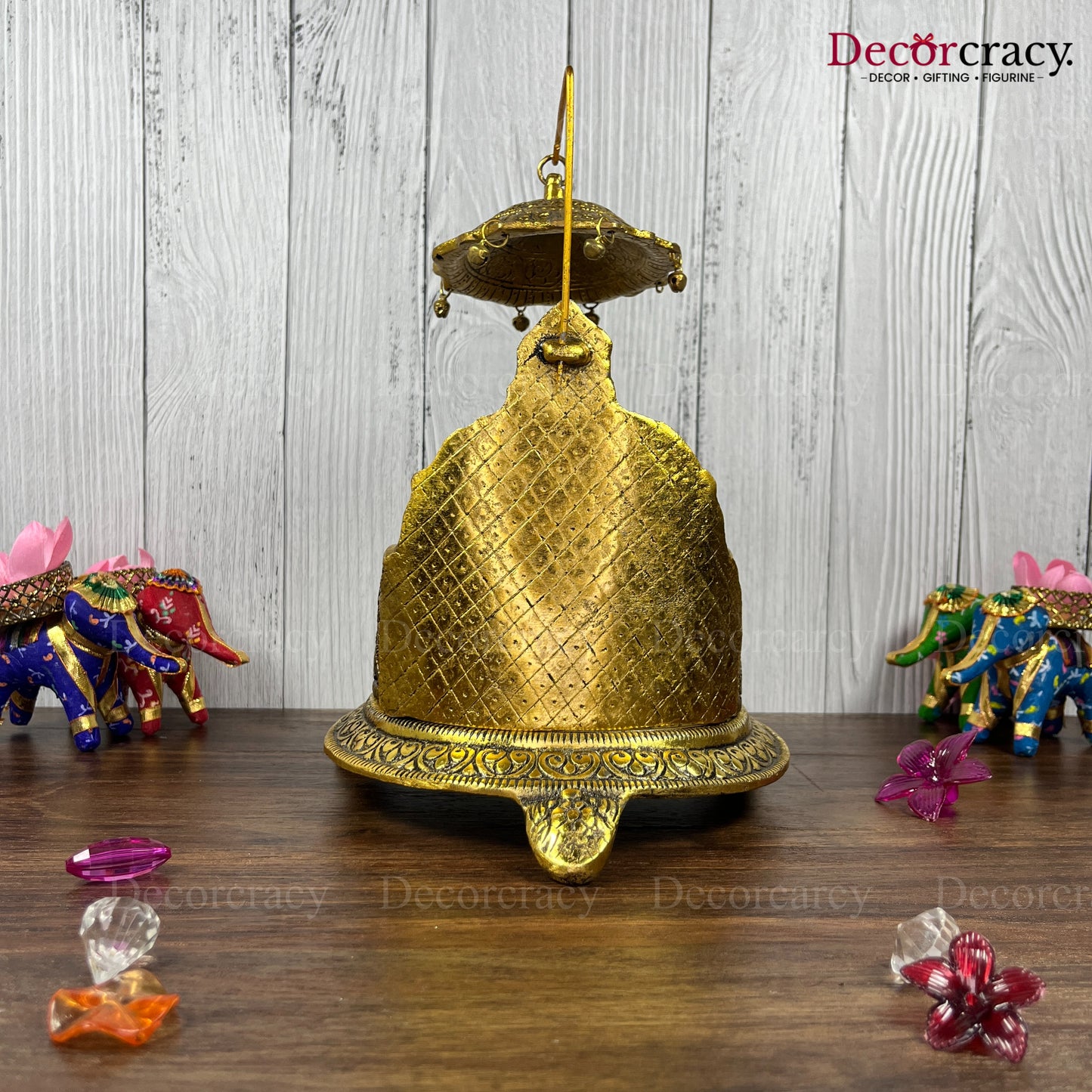 Singhasan Peacock Laddu Gopal Metal golden