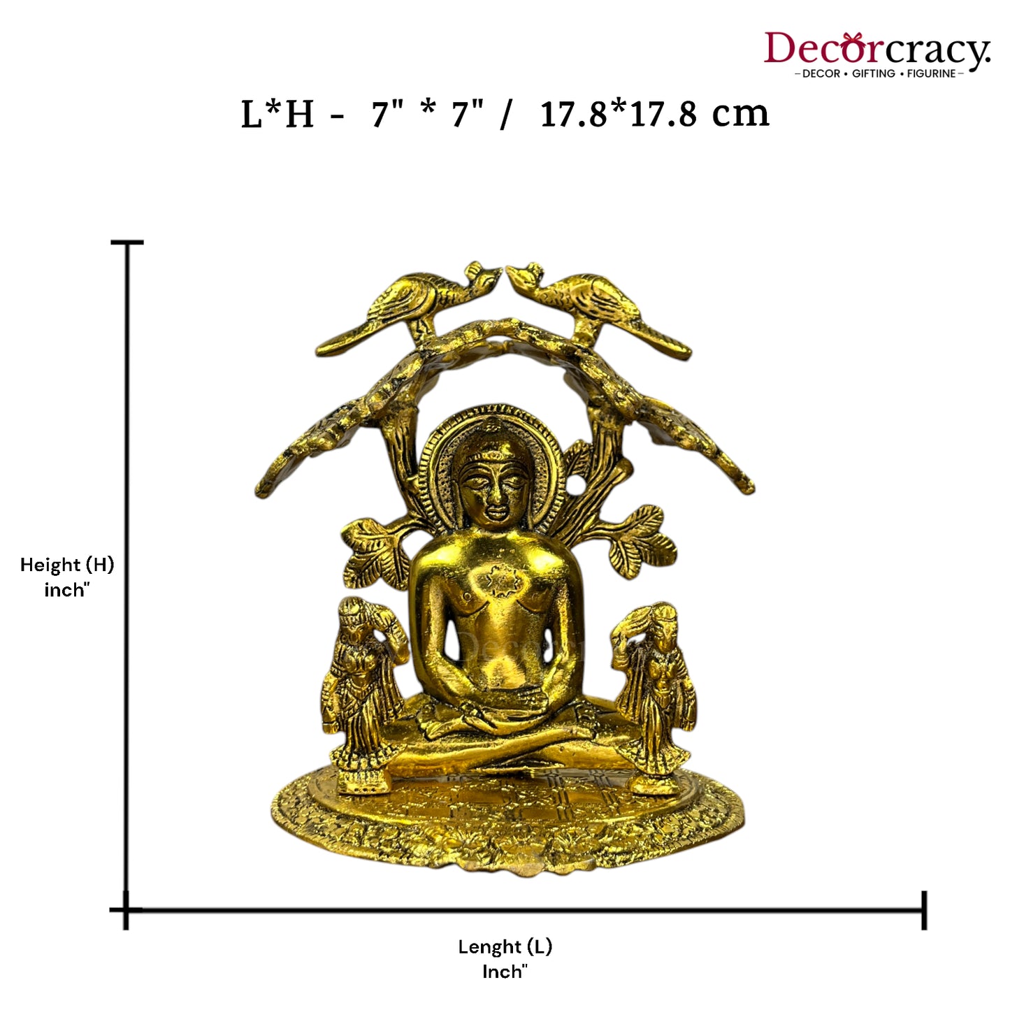 Mahaveer Swami Ji Tree Metal golden