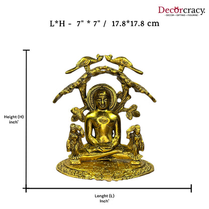 Mahaveer Swami Ji Tree Metal golden