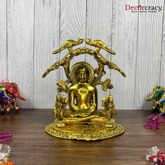 Mahaveer Swami Ji Tree Metal golden
