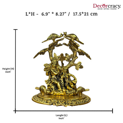 Radha Krishna Tree Metal golden