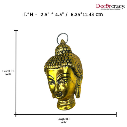 Buddha Face Wall Hanging Metal golden