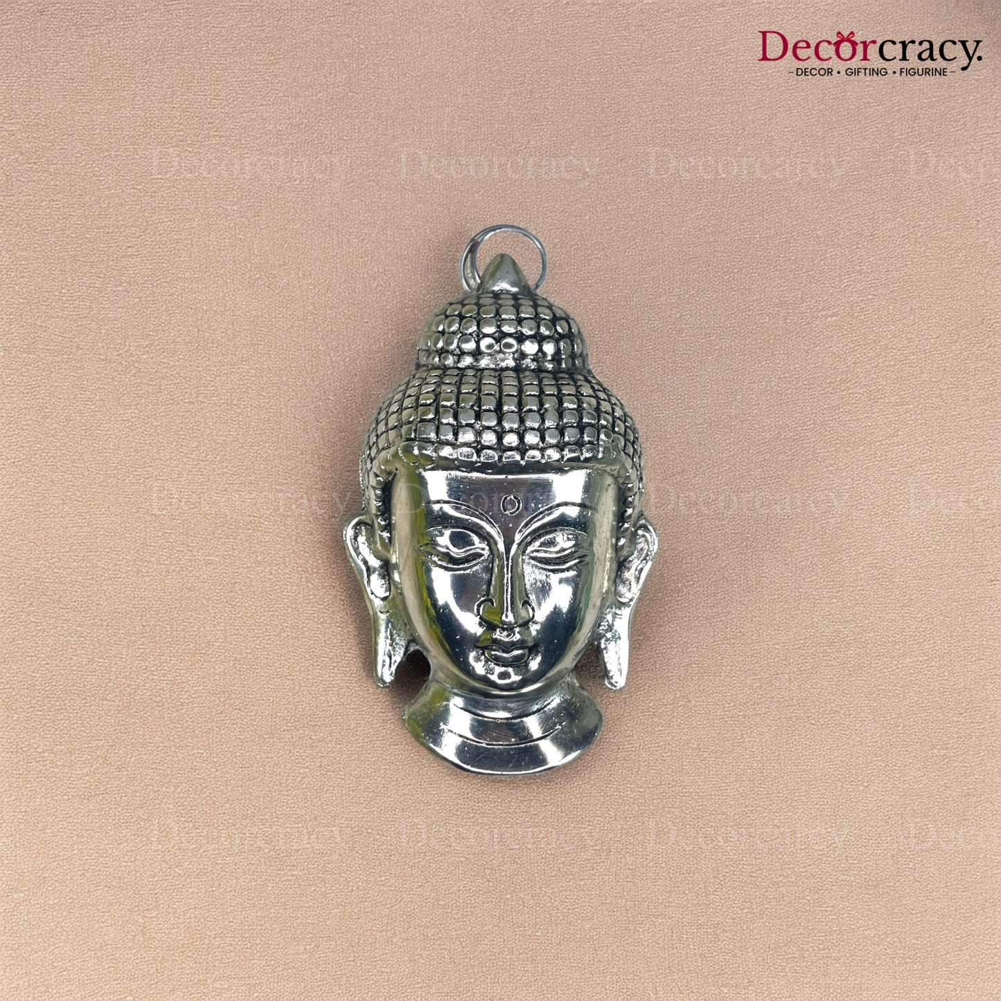 Buddha Face Wall Hanging Metal silver