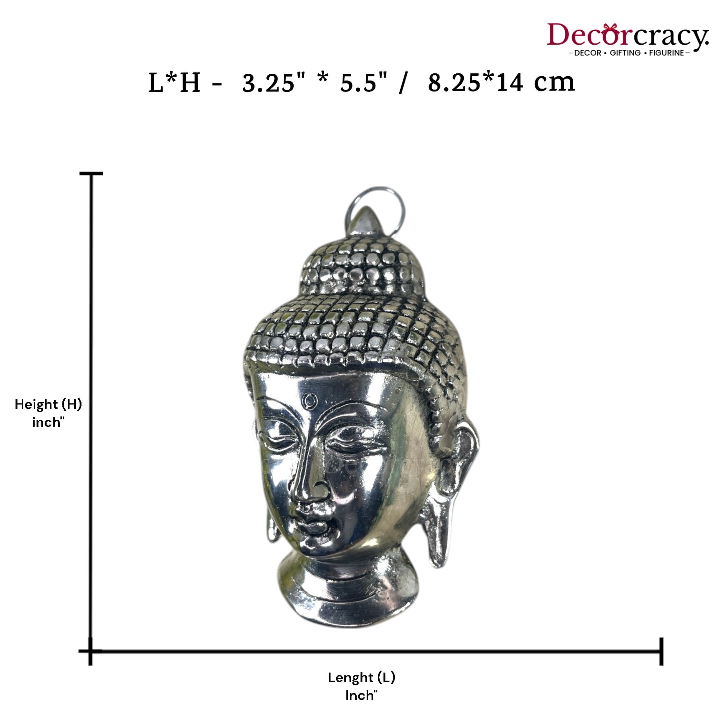 Buddha Face Wall Hanging Metal silver