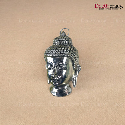 Buddha Face Wall Hanging Metal silver