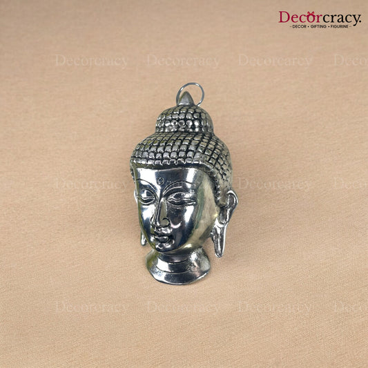 Buddha Face Wall Hanging Metal silver