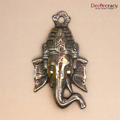 Shree Ganesh Face Wall Hanging Metal copper