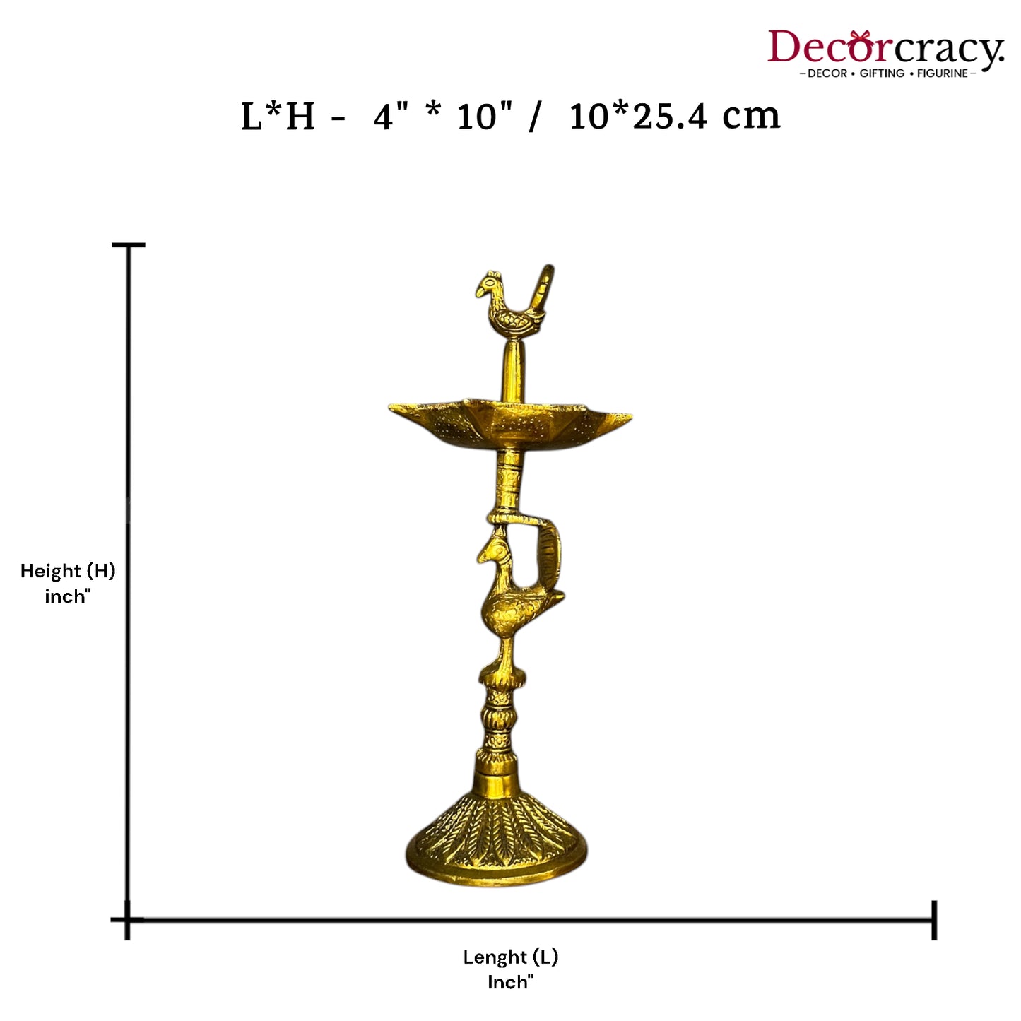 Peacock Design Oil Diya Mor Deepak Metal golden
