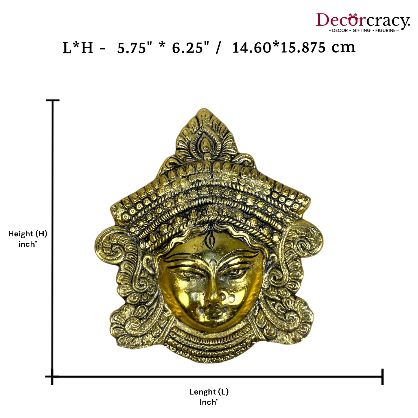 Durga Face Metal golden Big