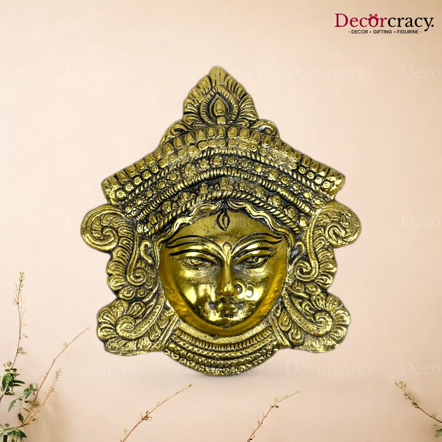 Durga Face Metal golden Big
