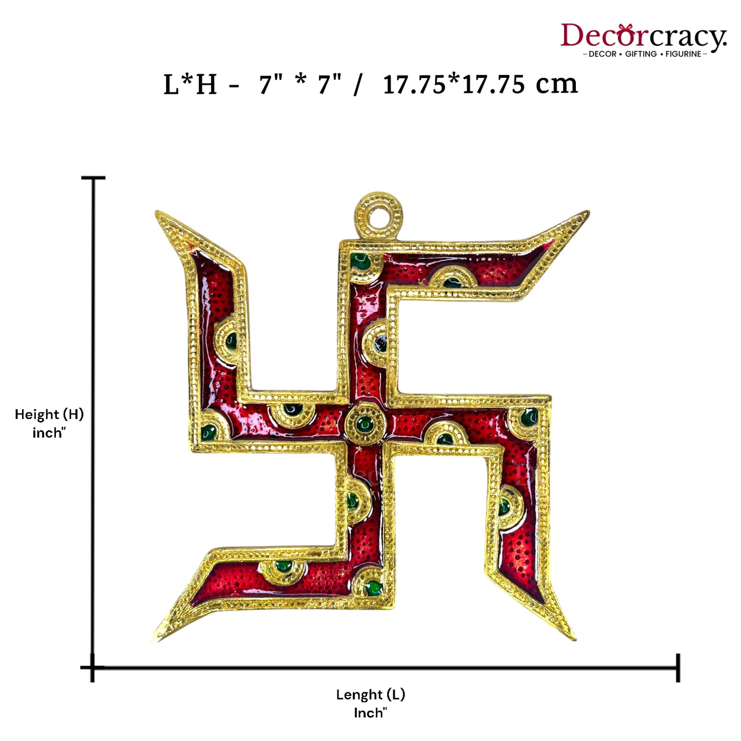 Swastik Red Metal Multicolor