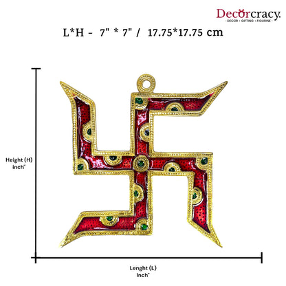Swastik Red Metal Multicolor