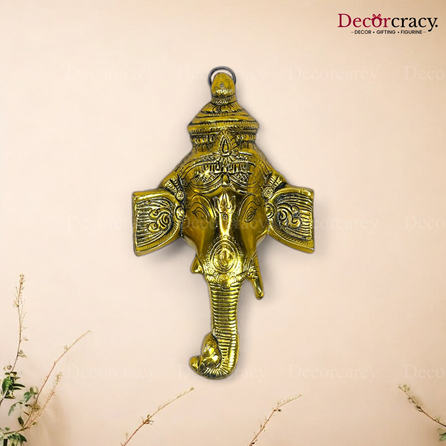 Shree Ganesh Trunk Metal golden