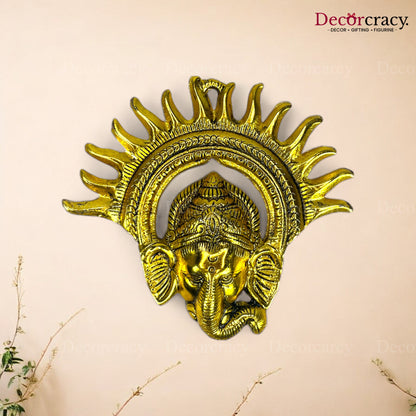 Shree Ganesh Face Metal golden