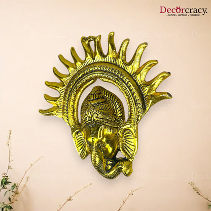 Shree Ganesh Face Metal golden