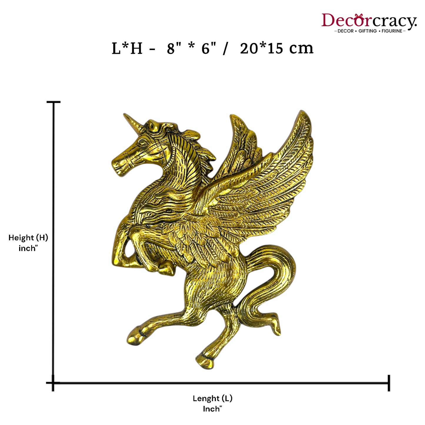 Unicorn with Wings Horse Metal golden