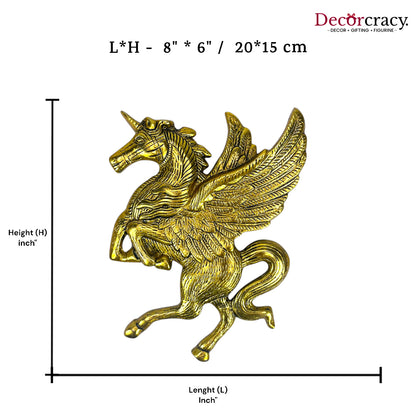 Unicorn with Wings Horse Metal golden
