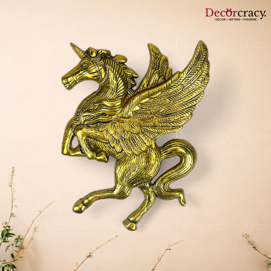 Unicorn with Wings Horse Metal golden