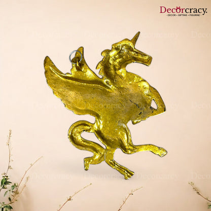Unicorn with Wings Horse Metal golden