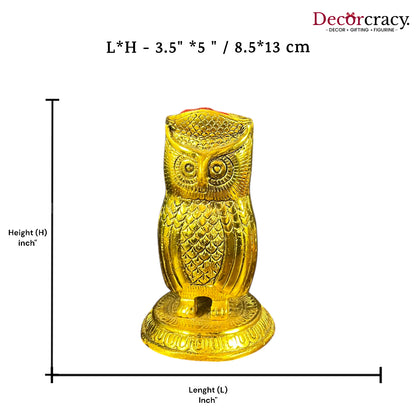 Owl Pen Holder Metal golden