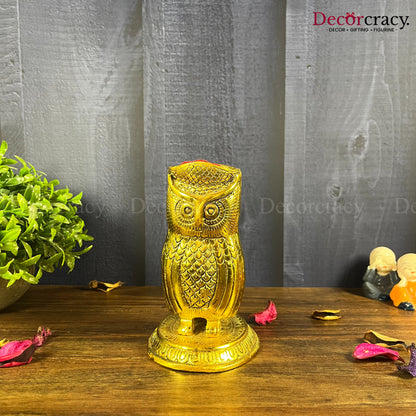 Owl Pen Holder Metal golden