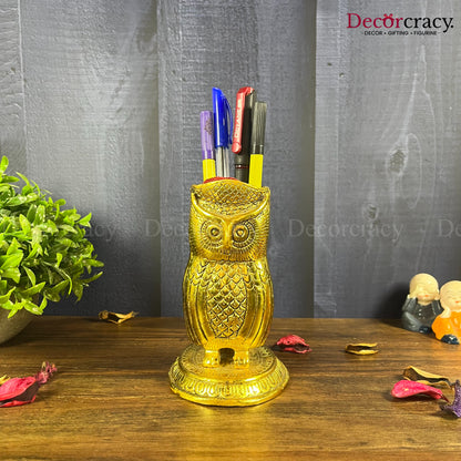 Owl Pen Holder Metal golden