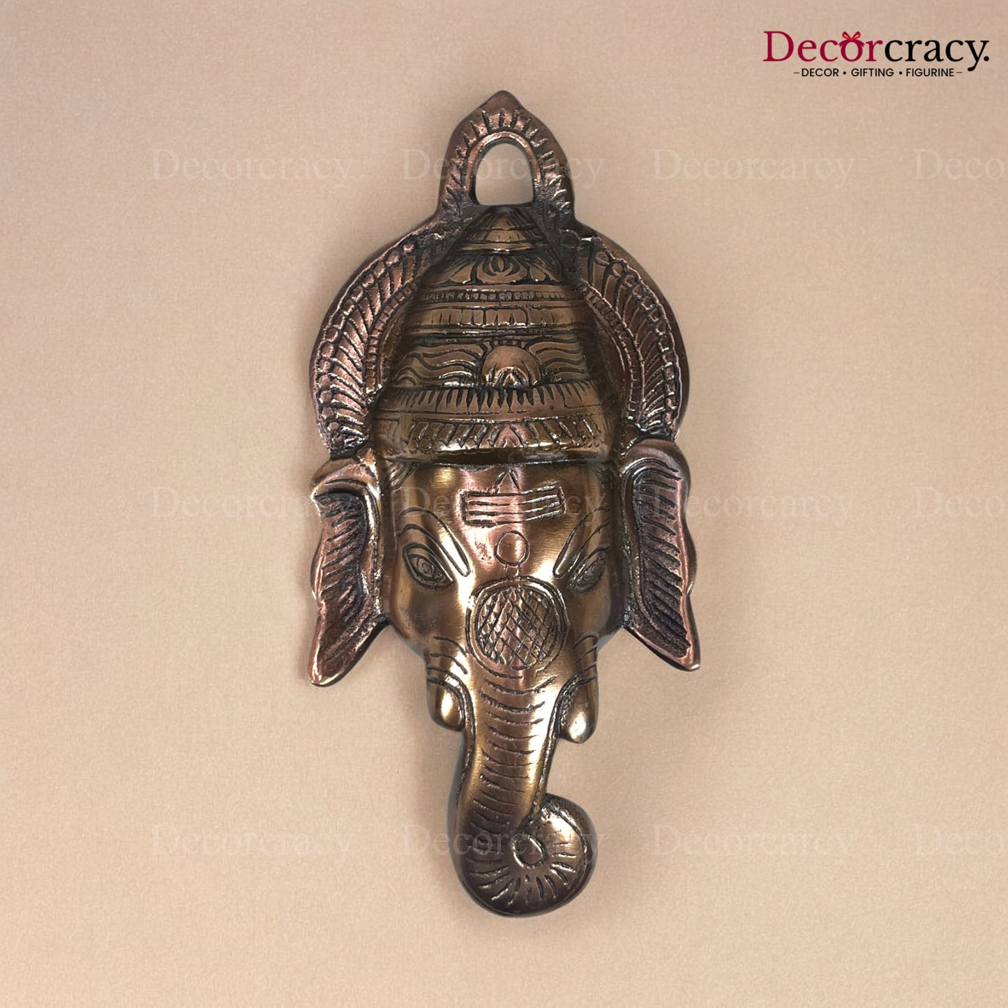 Shree Ganesh Face Wall Hanging Metal copper
