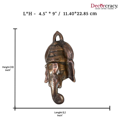 Shree Ganesh Face Wall Hanging Metal copper