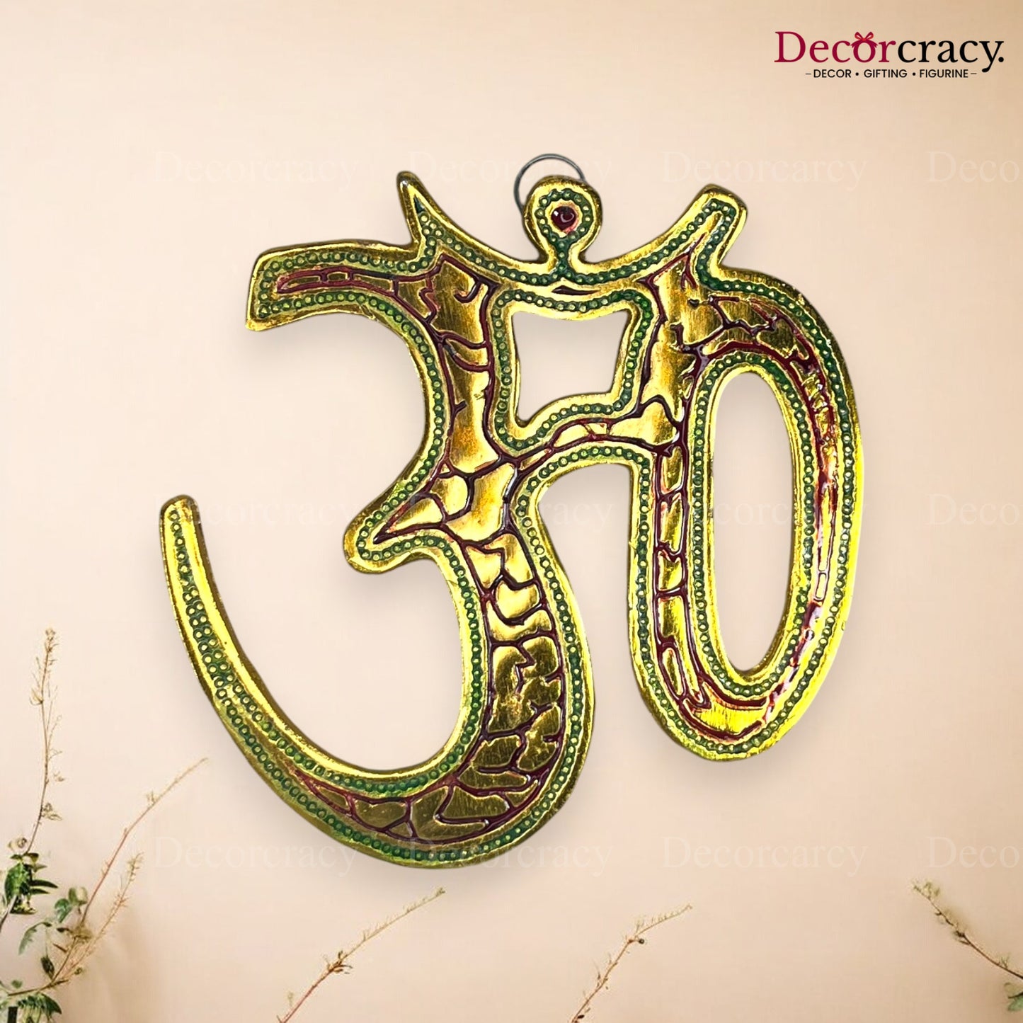 Om Symbol Wall Hanging Metal Multicolor
