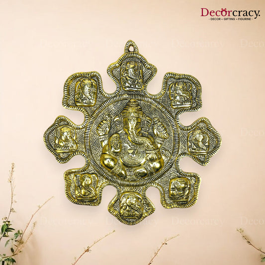 Nav Grah Ganesh 9 Grah Metal golden