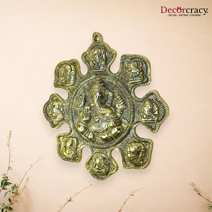 Nav Grah Ganesh 9 Grah Metal golden