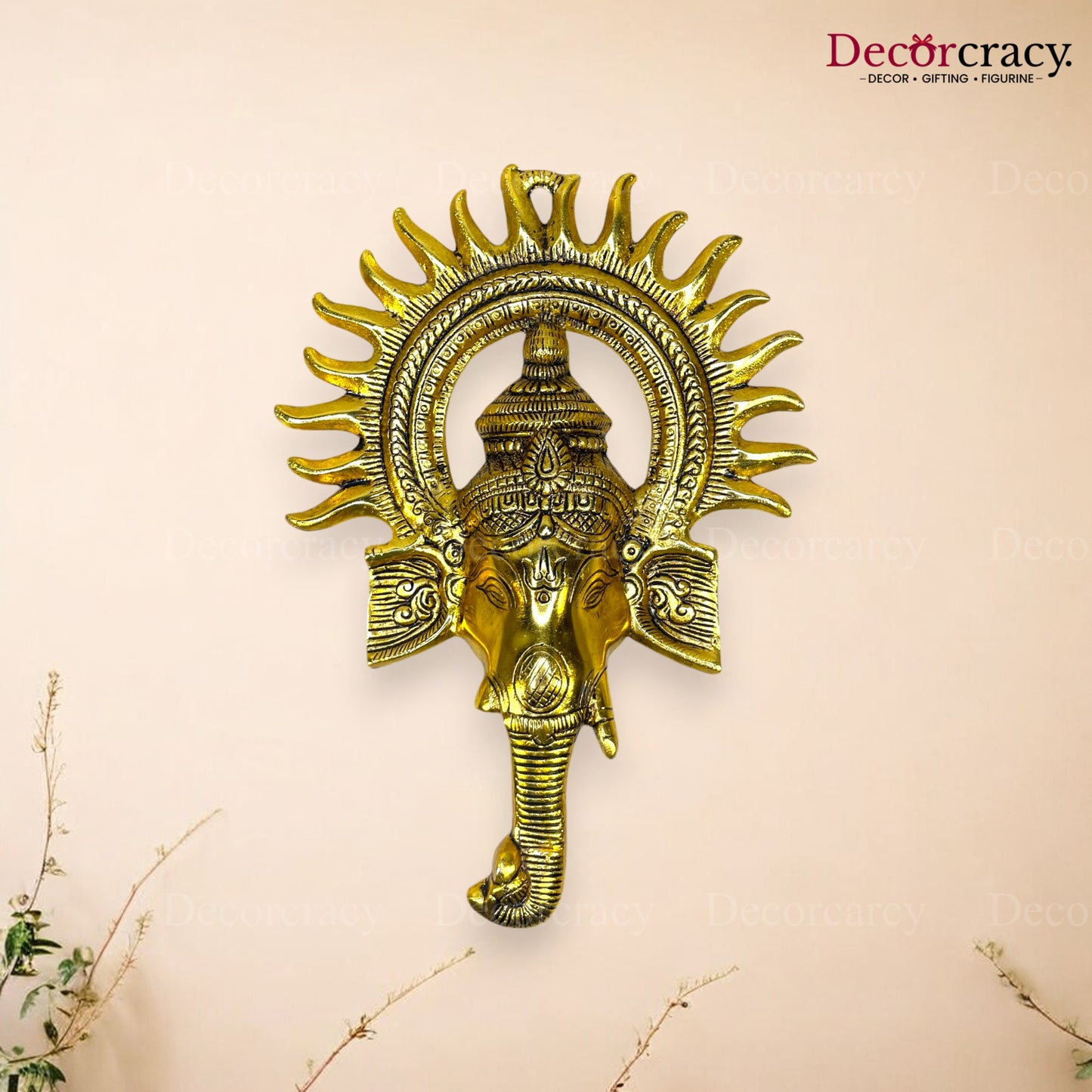 Shree Ganesh Kiran Wall Hanging Metal golden