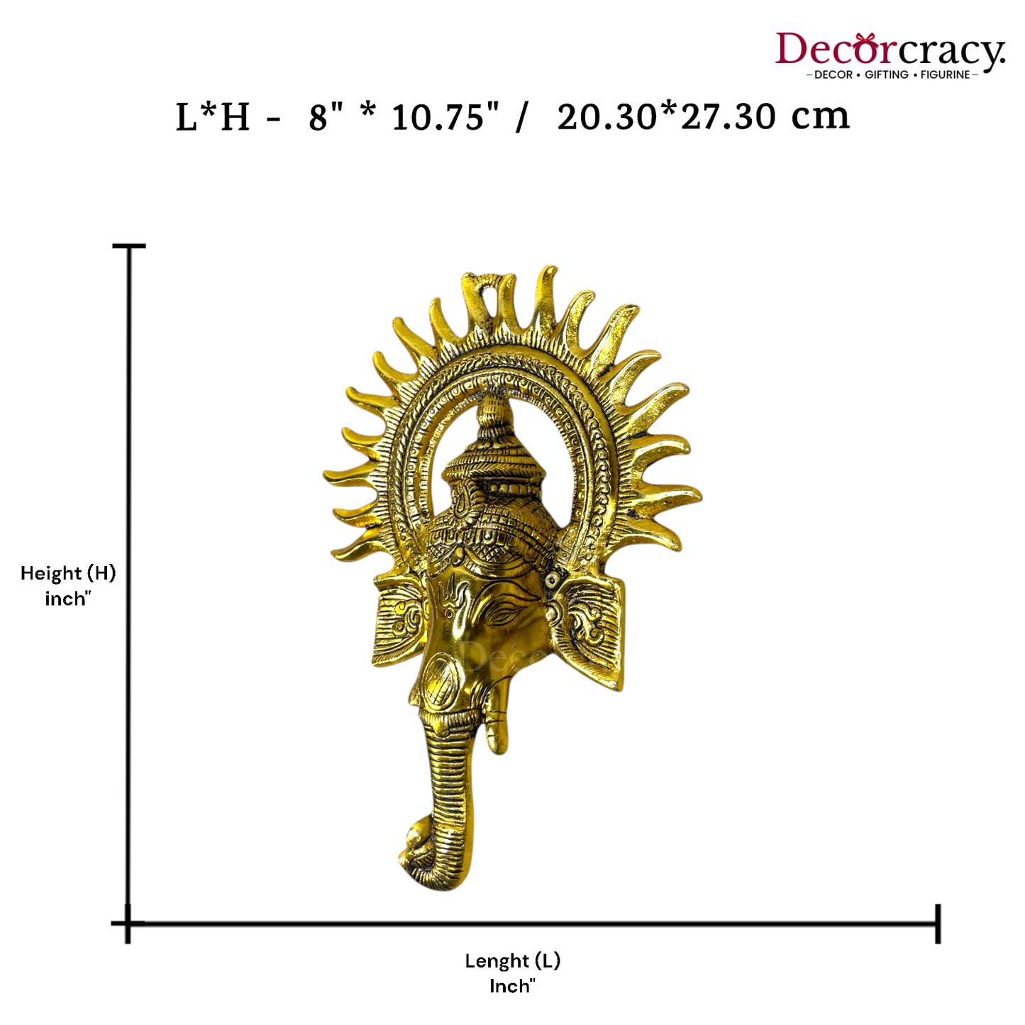 Shree Ganesh Kiran Wall Hanging Metal golden