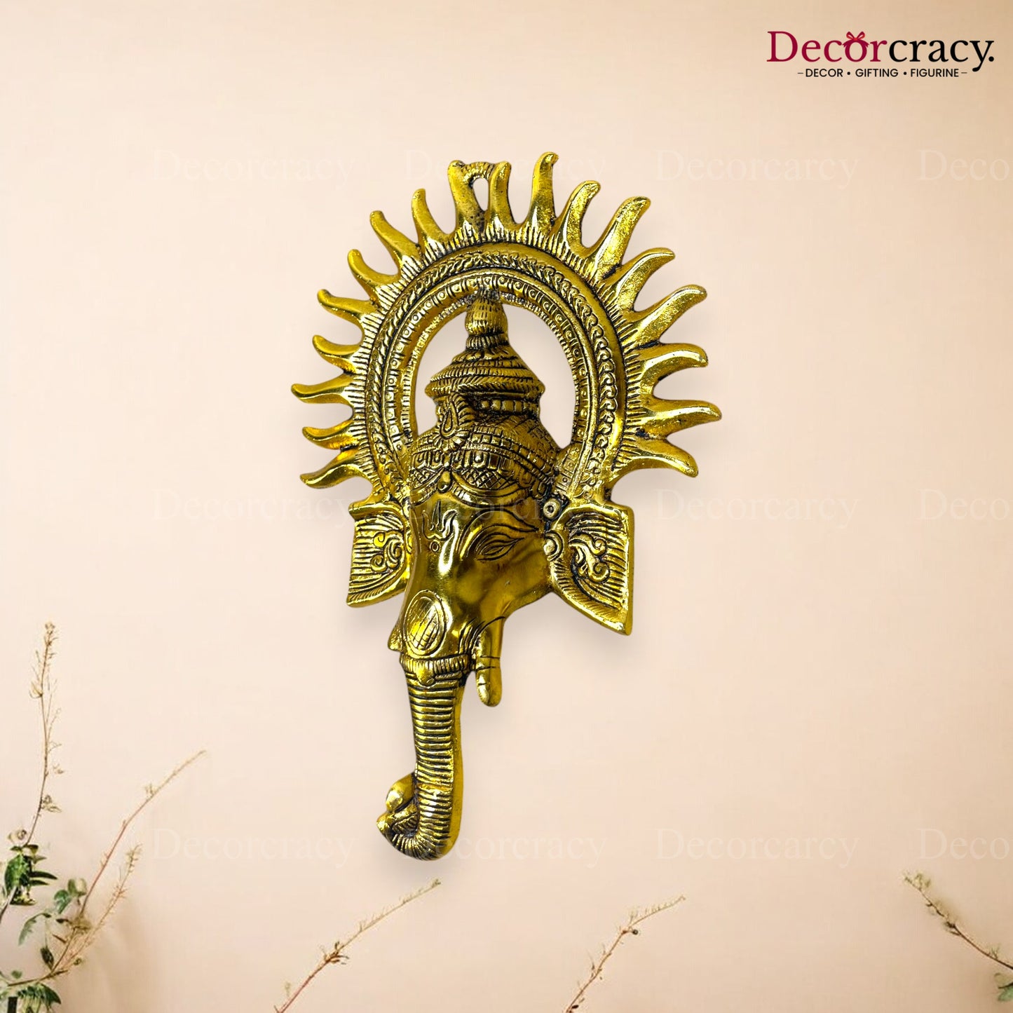 Shree Ganesh Kiran Wall Hanging Metal golden