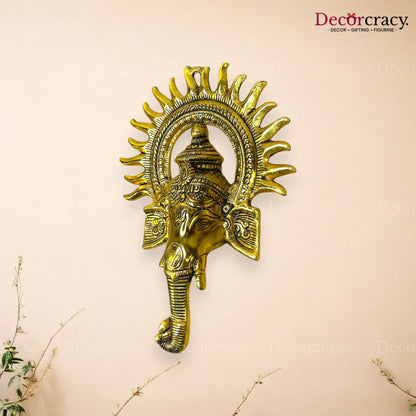 Shree Ganesh Kiran Wall Hanging Metal golden