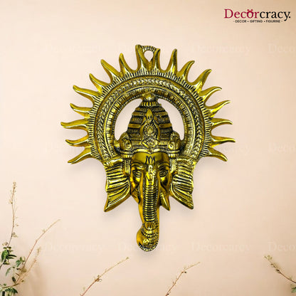 Shree Ganesh Kiran Wall Hanging Metal golden