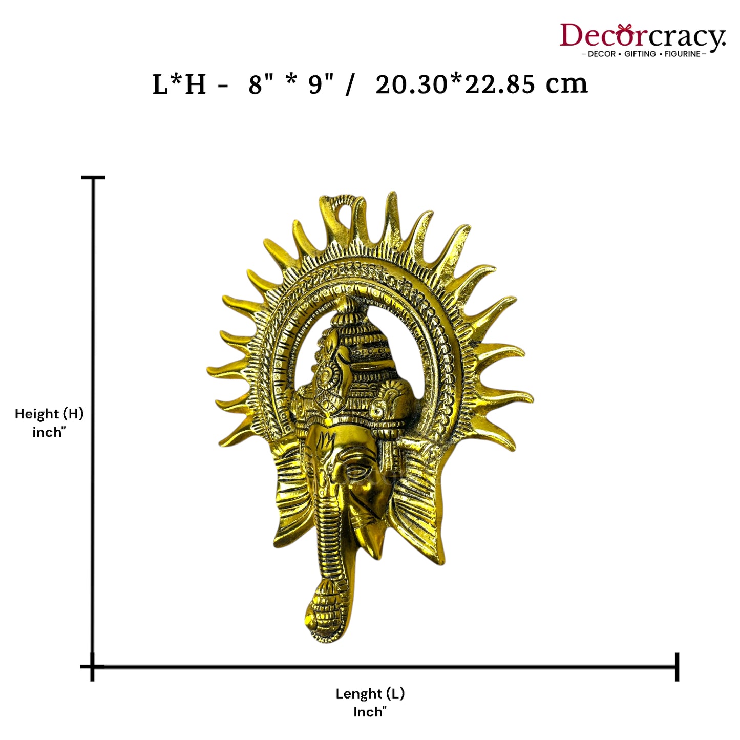 Shree Ganesh Kiran Wall Hanging Metal golden