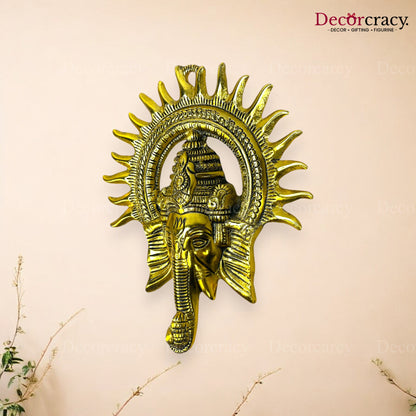 Shree Ganesh Kiran Wall Hanging Metal golden
