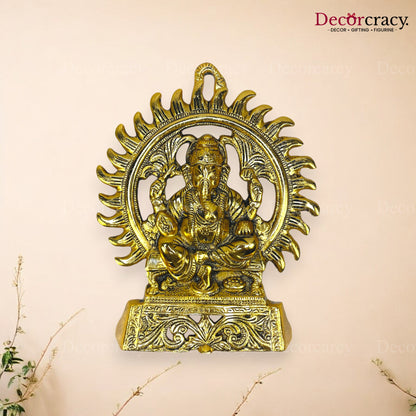 Shree Ganesh Kiran Wall Hanging Metal golden