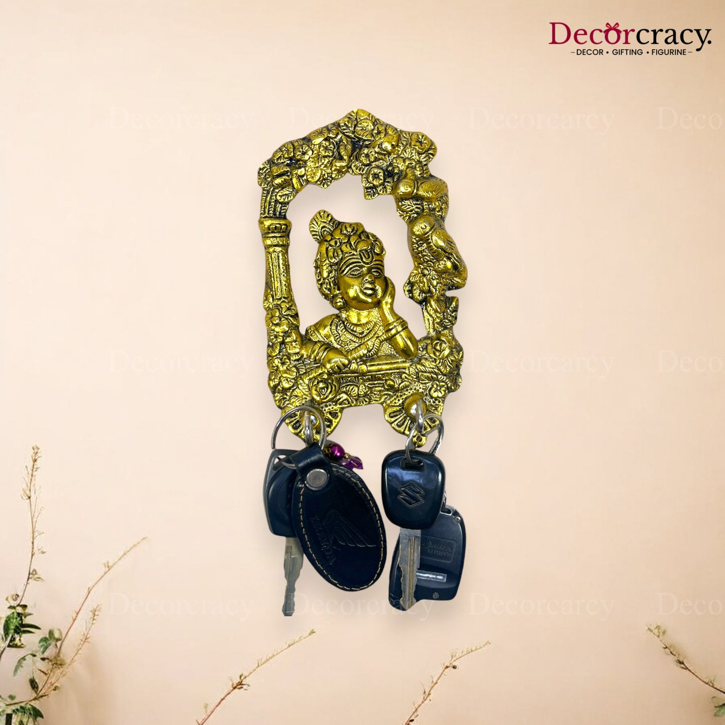 Kanha 2 Key Holder Metal golden