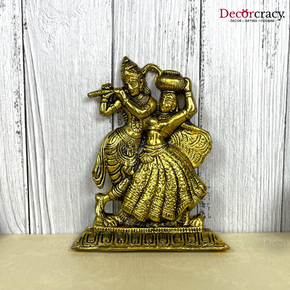 Radha Krishna Wall Hanging Metal golden