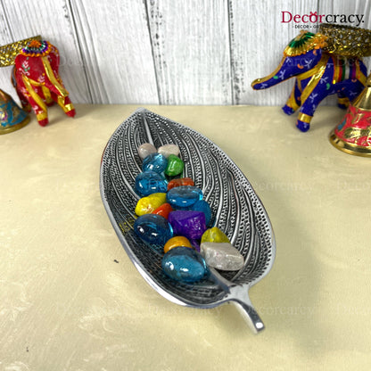 Agarbatti Leaf Ash Collector Metal silver
