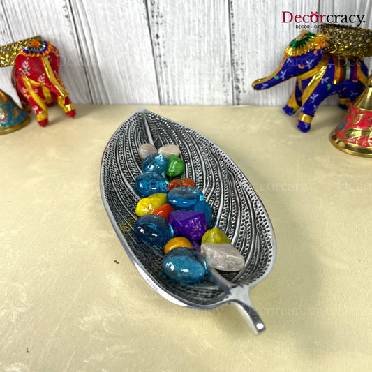 Agarbatti Leaf Ash Collector Metal silver