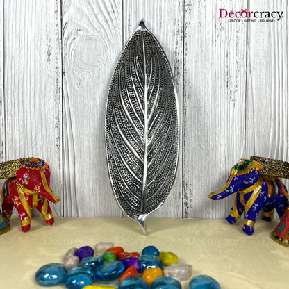 Agarbatti Leaf Ash Collector Metal silver