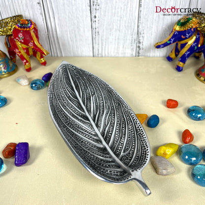 Agarbatti Leaf Ash Collector Metal silver